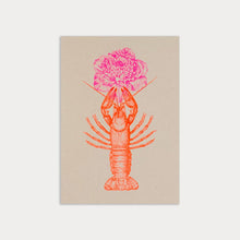 Lade das Bild in den Galerie-Viewer, Postkarte / Hummer mit Blume / Ökopapier