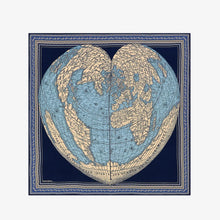 Lade das Bild in den Galerie-Viewer, Carre 130 - Mappemonde - Blau