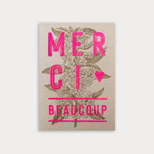 Lade das Bild in den Galerie-Viewer, Postkarte / Merci beaucoup / Pflanzenfarbe / Ökopapier