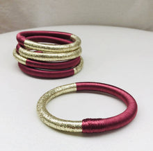 Lade das Bild in den Galerie-Viewer, Bicolor Silk Bangle - Petrol/gold