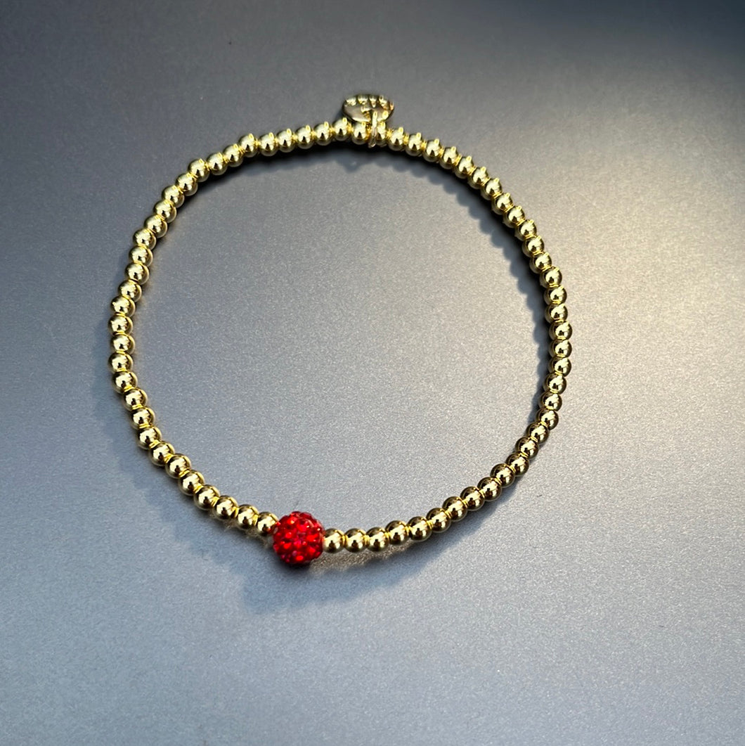 Armband goldfarbene Kugeln Straß