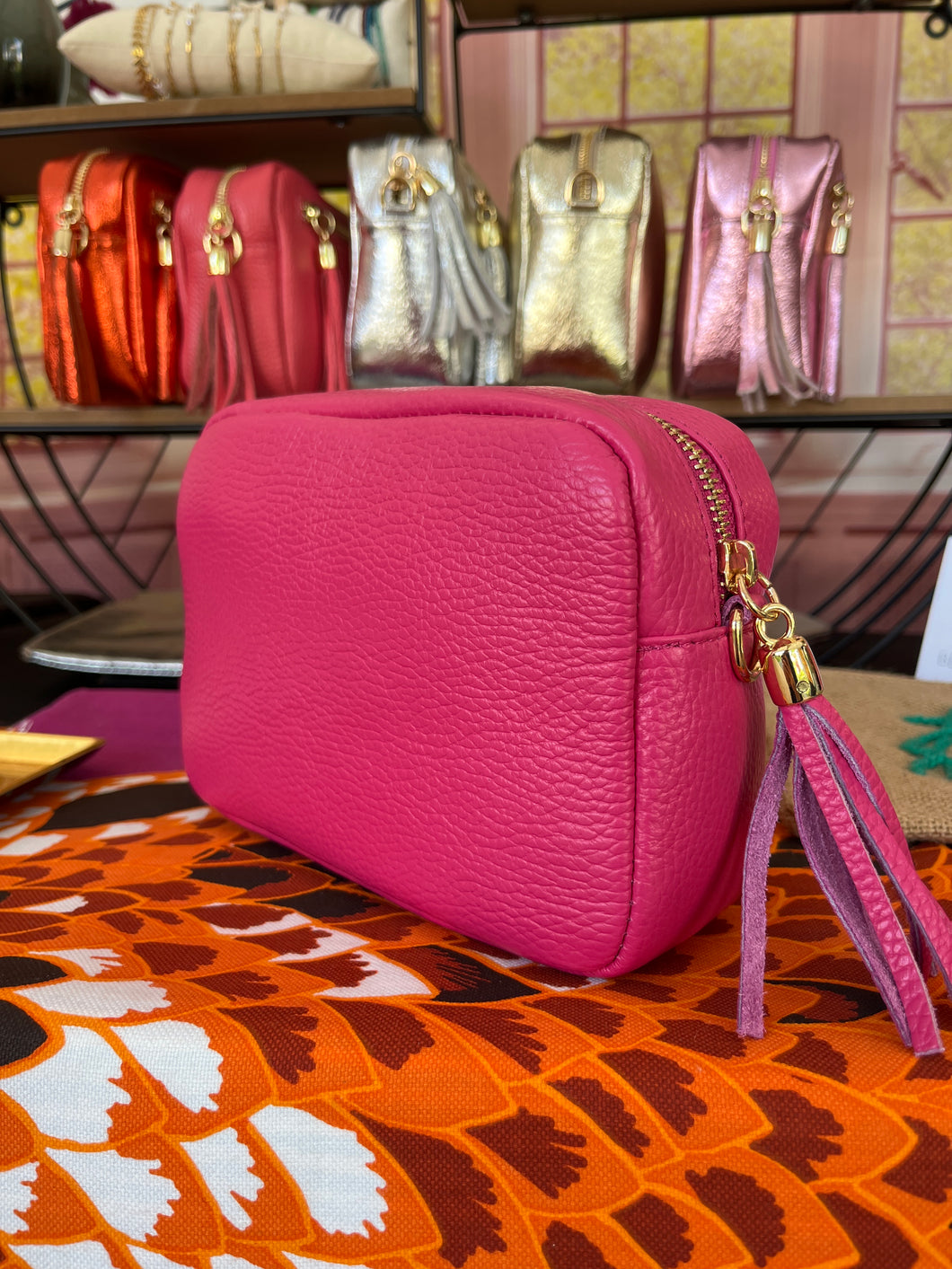 Ledertasche pink