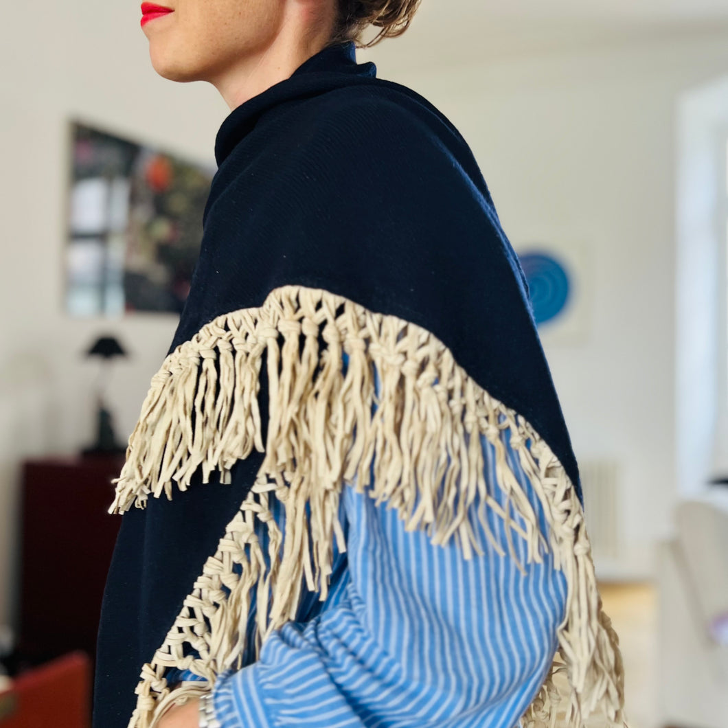 EVELIN - Navy/beige