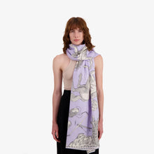 Lade das Bild in den Galerie-Viewer, Cotton/Silk Scarf - Astrologie - Lavender
