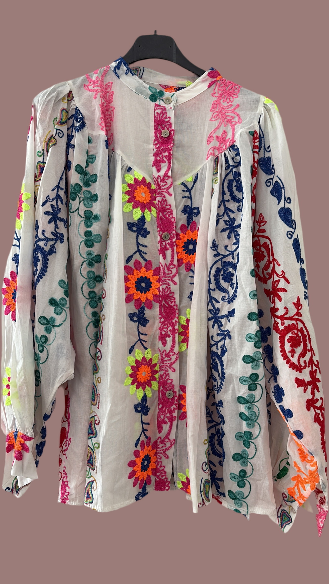 Bestickte Bluse weiß