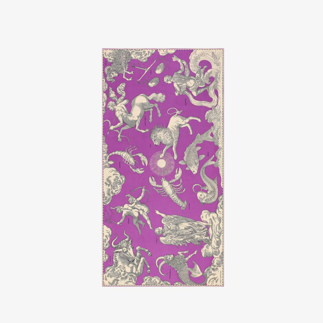Cotton/Silk Scarf - Astrologie - Violet