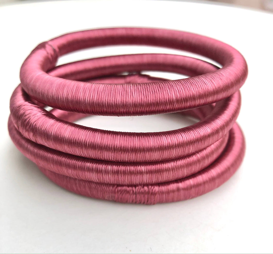 Uni Silk Bangle - Old rose