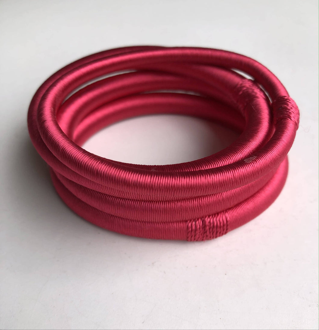 Uni Silk Bangle - Fuchsia