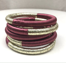 Lade das Bild in den Galerie-Viewer, Bicolor Silk Bangle - Petrol/gold
