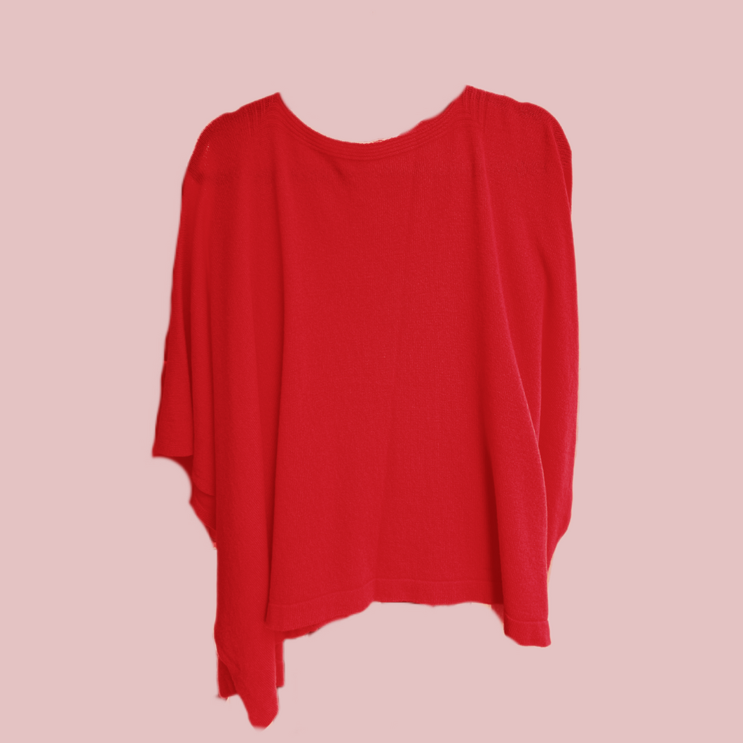 Cashmere PONCHO - Rot