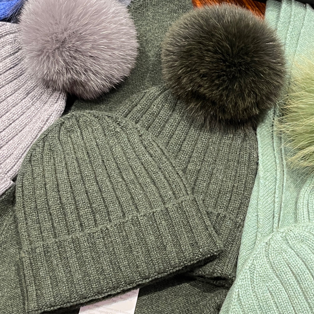 INARA B - Cashmere Mütze Jagdgrün