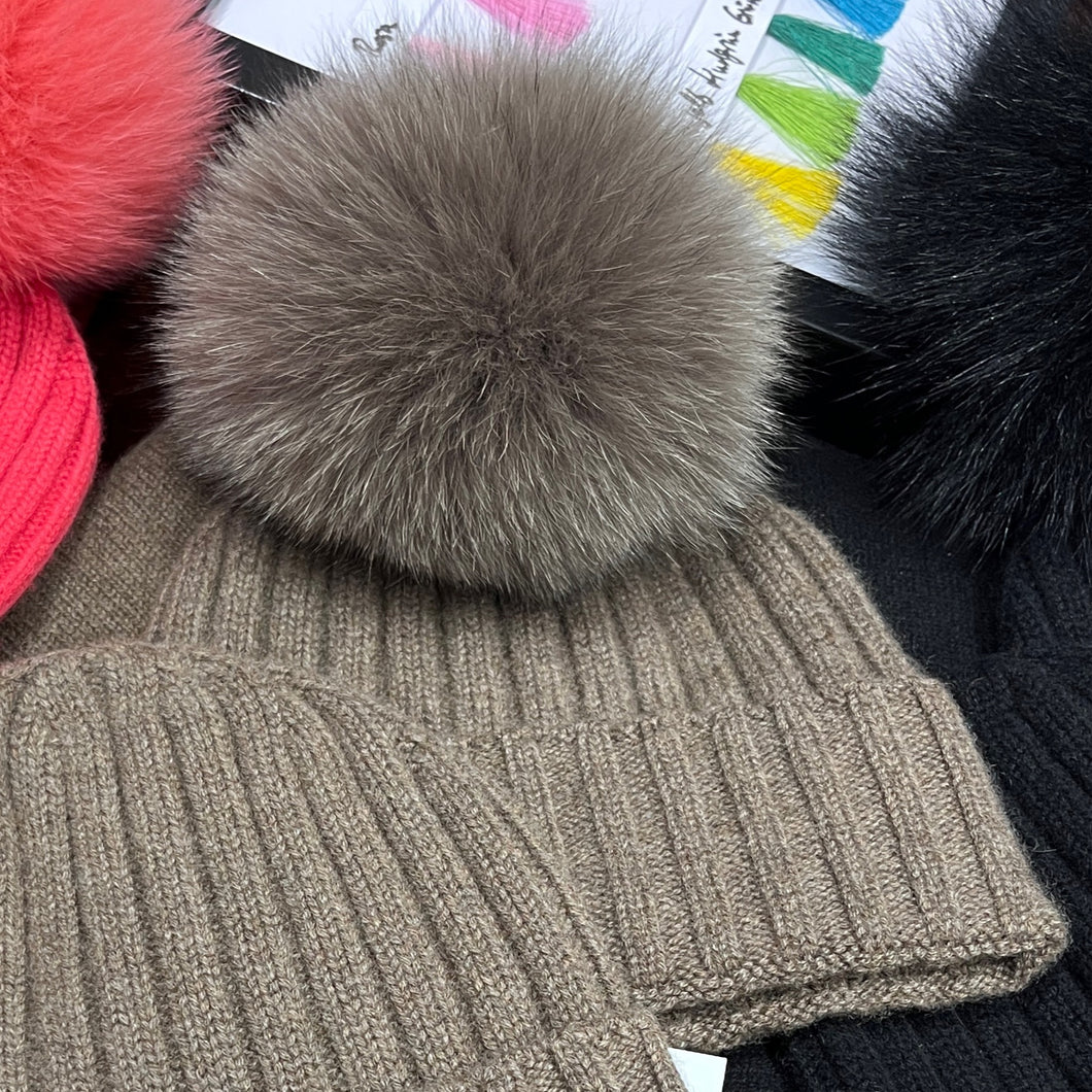 INARA B - Cashmere Mütze Braun