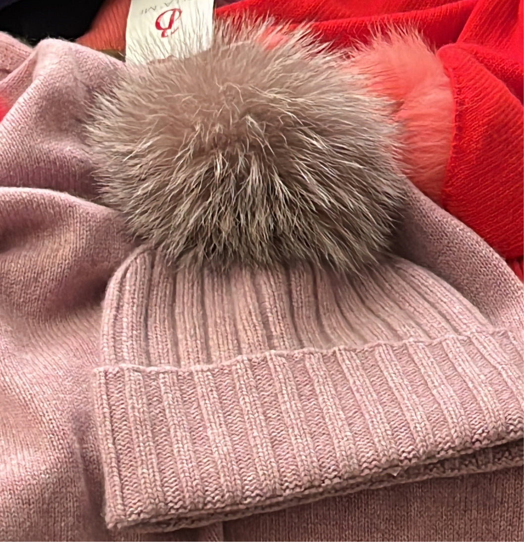 INARA B - Cashmere Mütze Altrosa